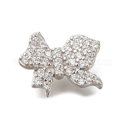 925 бусина из чистого серебра с микропаве и прозрачным фианитом STER-M018-05P-1