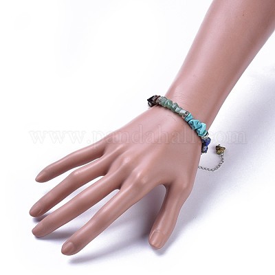 Браслеты из натурального и синтетического смешанного камня BJEW-JB04394-1