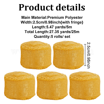 5 рулон атласной бахромчатой ленты длиной 5 м SRIB-DR0001-01D-1