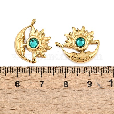 Подвески из нержавеющей стали 304 со стразами STAS-Z166-24G-05-1