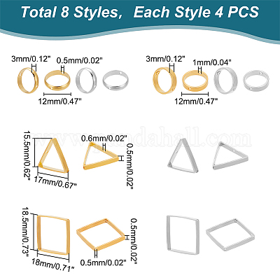 32шт 8 латунных рамки для бусин KK-PH0009-47-1