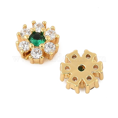 Латунные микро проложить кубического циркония бусы KK-U056-16G-01-1