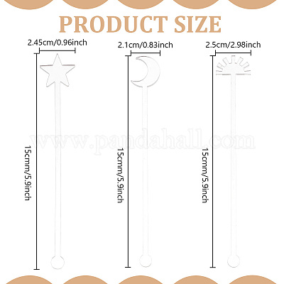 30 шт. 3 стильные прозрачные акриловые палочки для перемешивания TACR-NB0001-30A-1