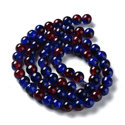 Окрашенного распылением треск стеклянные бусы нити CCG-Q002-10mm-12-1