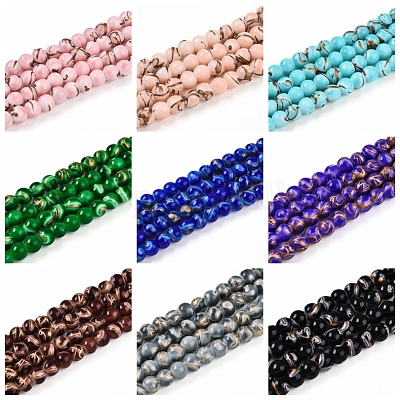 Выпечка окрашенные стеклянные бусины пряди DGLA-N010-6mm-M-1