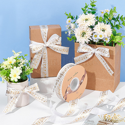 Односторонняя атласная лента из полиэстера горячего тиснения SRIB-WH0001-02A-1