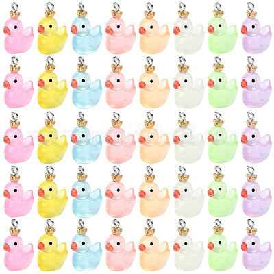 40шт 8 цвета прозрачные подвески из смолы RESI-SZ0003-27-1