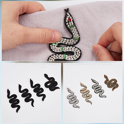 4 шт. 4 стиля тканевая нашивка ручной работы со стразами&nbsp;DIY-GF0010-80-1