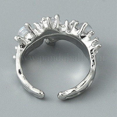 Смоляное полукруглое открытое кольцо-манжета RJEW-TAC0007-02A-P-1