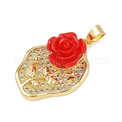 Латунные микро проложить кубического циркония подвески KK-P323-06G-01-1