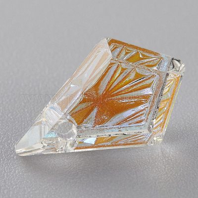 Подвески из тисненого стекла со стразами GLAA-J101-01A-001SI-1