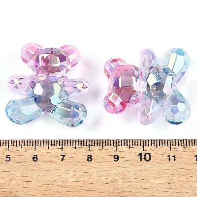 Прозрачные акриловые европейские бусины градиентного цвета OACR-P024-01-01-1