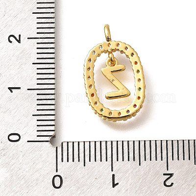 Латунные микро проложить кубического циркония подвески ZIRC-P123-01G-Z02-1