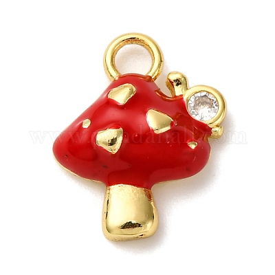 Кулоны с эмалью из латуни с прозрачным кубическим цирконием KK-I276-26G-03-1