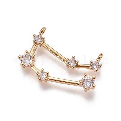 Латунные микро проложить кубического циркония подвески ZIRC-F099-20G-06-1