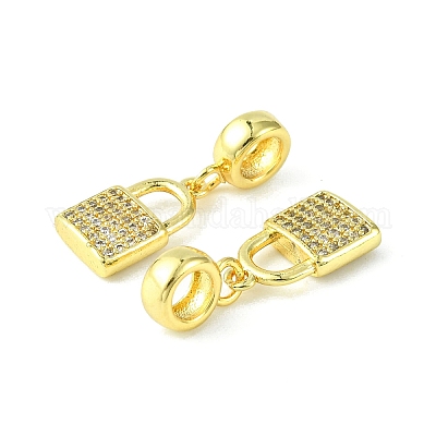 Реечное покрытие латунь микро паве кубический цирконий европейские подвески с подвесками KK-K330-47G-1