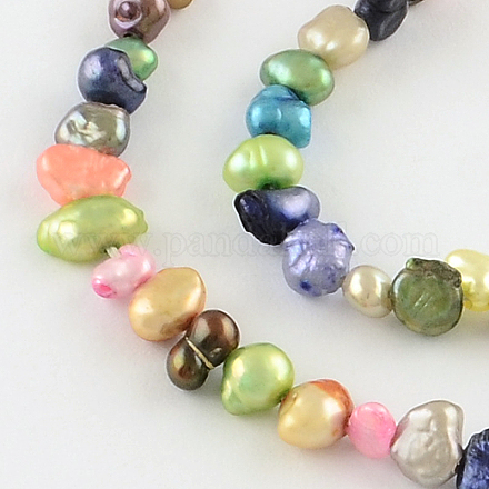 Potato Dyed Natural Cultured Freshwater Pearl Beads Strands PEAR-R012-19-1
