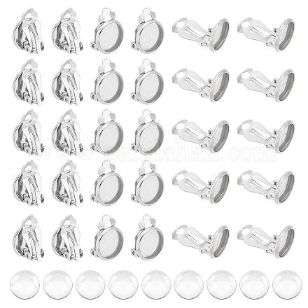 Unicraftale 80 ensemble de plateaux de boucles d'oreilles à clipser de 10 mm DIY-UN0004-33-1