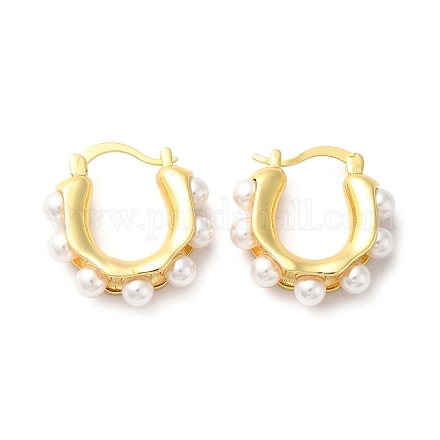 Boucles d'oreilles créoles en perles de plastique EJEW-Q024-04G-1