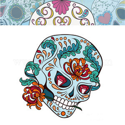Хэллоуин тема светящиеся боди-арт татуировки наклейки SKUL-PW0002-093-05-1