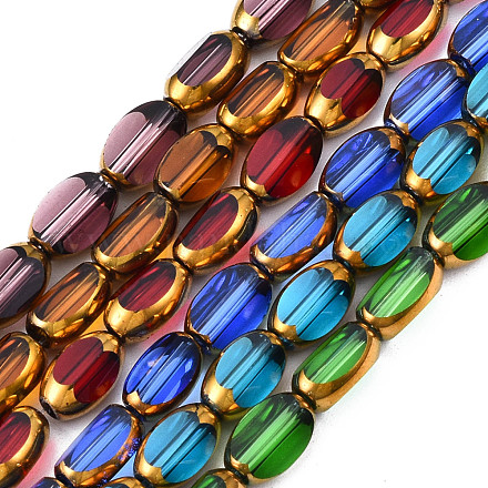 Chapelets de perles en verre électroplaqué EGLA-N008-015-1