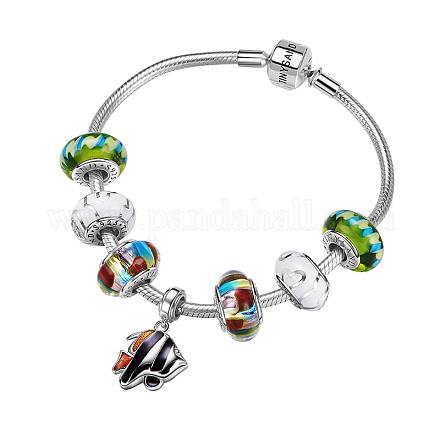 TINYSAND Sterling Silver Joy Of Fish and Water European Bracelets TS-Set-020-18-1