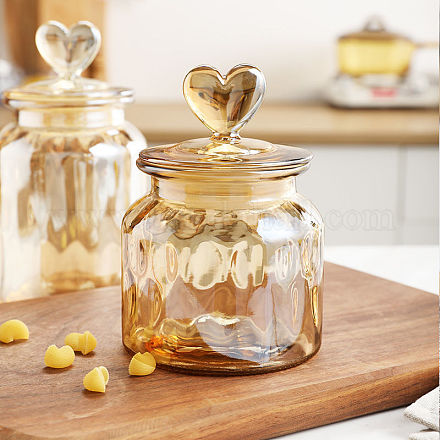 Column with Heart Glass Bottle for Bead Containers HEAR-PW0001-125A-1