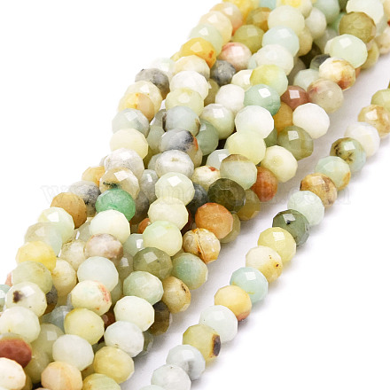 Brins de perles d'amazonite de fleurs naturelles G-E569-I27-1