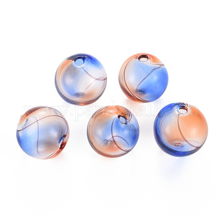 Perles de globe en verre soufflé à la main transparent X-GLAA-T012-33A-02-1