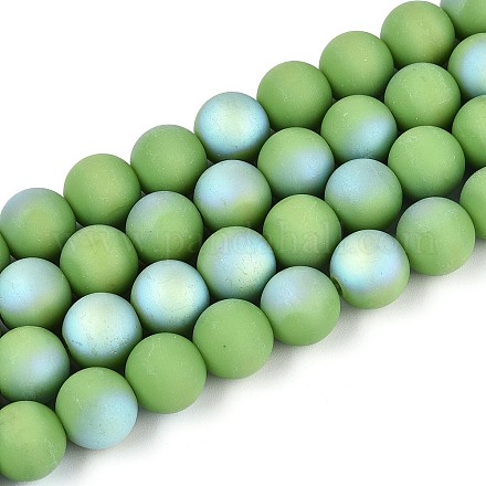 Нити из матовых непрозрачных стеклянных бусин GLAA-T032-P10mm-MBB06-1