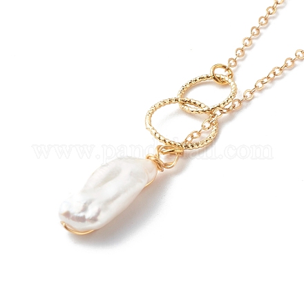Collana con pendente di perle barocche naturali NJEW-JN03599-03-1