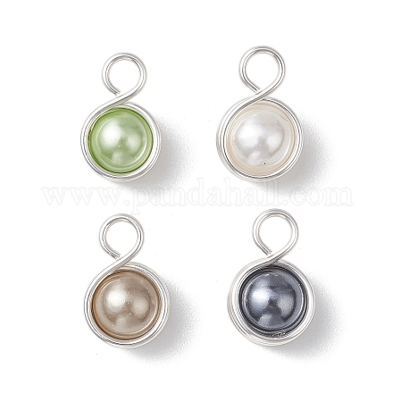 Подвески из круглой медной проволоки с ракушками и жемчугом PALLOY-JF03259-03-1