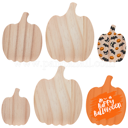 OLYCRAFT 3 Sizes 12pcs Pumpkin Wooden Sign Fall Wooden Pumpkins Block Thick Unfinished Blank Wood Pumpkin Signs for Harvest Party Home Decoration Supplies DIY-OC0004-14-1