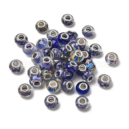 Европейские бусины из прозрачной смолы с печатью RESI-C063-03A-1