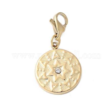 Плоский круглый предмет из нержавеющей стали 304 с подвеской в виде звезды STAS-S165-31G-1