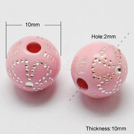 Perles acryliques plaquées PACR-S190-10mm-05-1