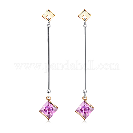 Eco-Friendly Brass Micro Pave Cubic Zirconia Dangle Stud Earring EJEW-EE0004-22GP-01-1