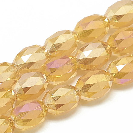Chapelets de perles en verre électroplaqué EGLA-Q104-A10-1