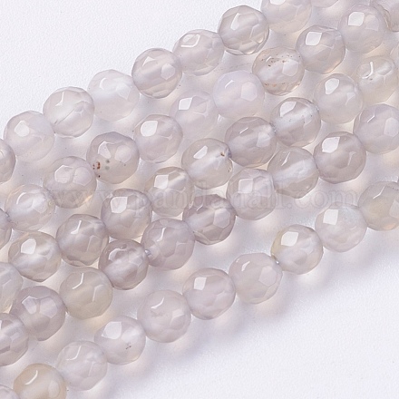 Natürlichen graue Achat Perlen Stränge G-G580-4mm-08-1