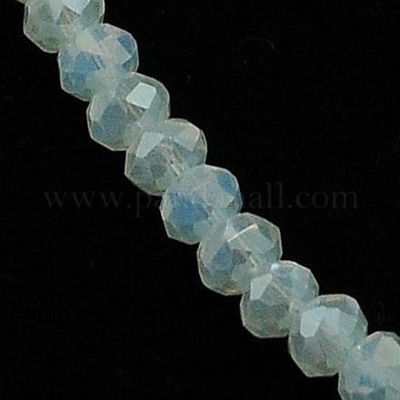 Perles de rondelle de verre de cristal brins EGLA-F049C-01-1