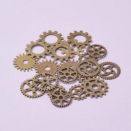 20 pièces en alliage métallique steampunk gear breloques connecteurs cog pendentifs TIBEP-FS0001-04AB-1