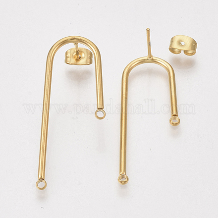 304 Stainless Steel Stud Earring Findings STAS-S079-143B-1