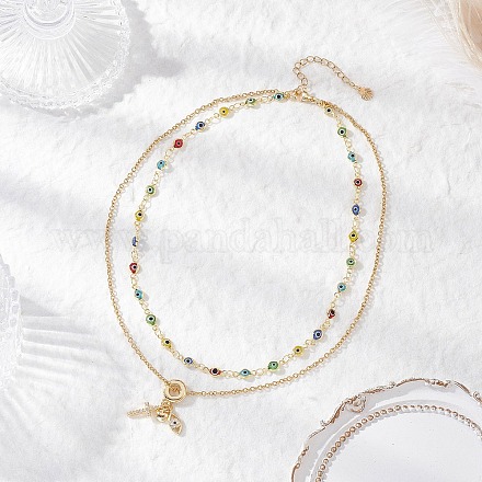 Подвеска в форме сердца и креста с прозрачным кубическим цирконием из латуни NJEW-JN05398-03-1