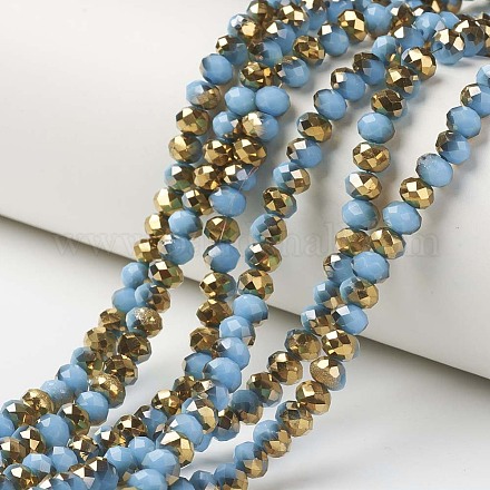 Chapelets de perles en verre opaque électrolytique EGLA-A034-P6mm-O11-1