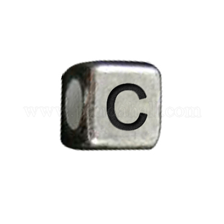 Acrylic Letter Beads PACR-Q002-C-1