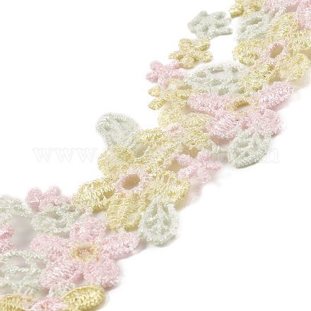 15 ярд радужной цветочной полиэфирной кружевной ленты OCOR-A006-07-1