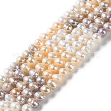 Fili di perle di perle d'acqua dolce coltivate naturali PEAR-E018-85-1