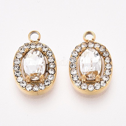 Подвески из нержавеющей стали 304 с кубическим цирконием STAS-OY004-01G-01-1