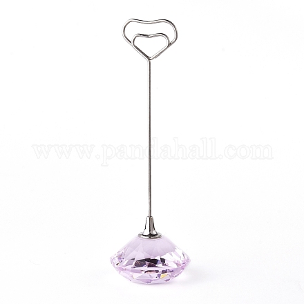 Diamond Shape Glass Name Card Holder DJEW-F009-A06-1