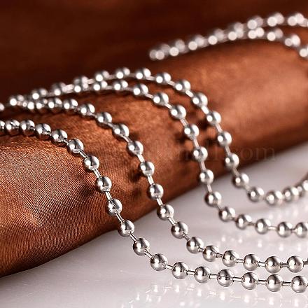 316l Edelstahlkugelkette Halsketten für Männer NJEW-BB07995-18-1
